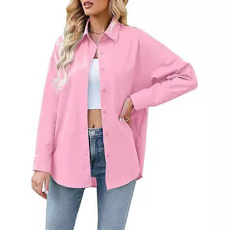 Damen Lockeres Hemd mit geknöpfter Front und Elegantem Schnitt