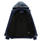 Herren gefütterte Jeansjacke mit Kapuze