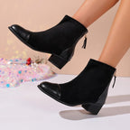 Damen elegante Stiefeletten aus weichem Wildleder mit modischen Akzenten R&B