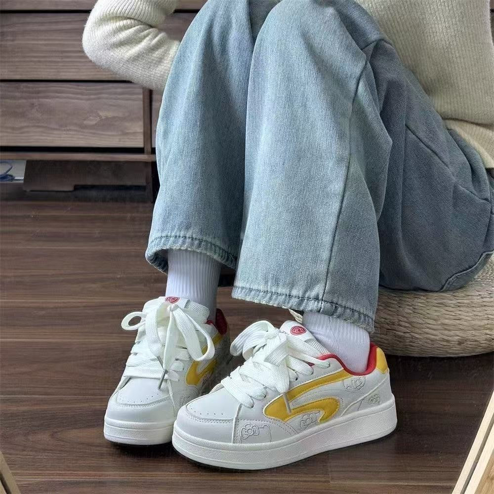 Damen Sportliche Sneakers mit buntem Akzent und atmungsaktiver Obermaterialstruktur R&B