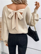 Damen Pullover mit eleganter Schleifen-Ausschnittgestaltung R&B