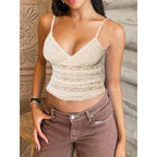 Damen Spitze Spaghetti-Top mit eleganter Passform R&B