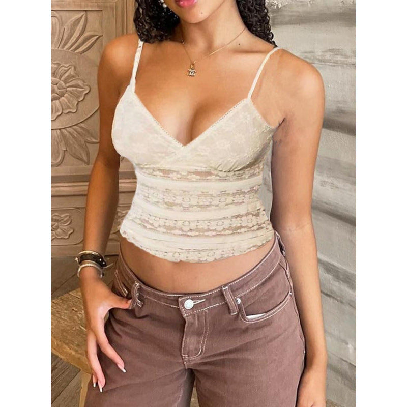 Damen Spitze Spaghetti-Top mit eleganter Passform R&B