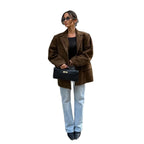 Damen Suede-Jacke im modernen Oversized-Stil R&B