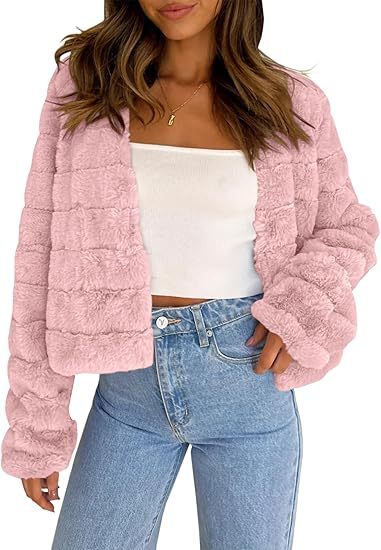 Damen Flauschige und modische Kurzjacke R&B