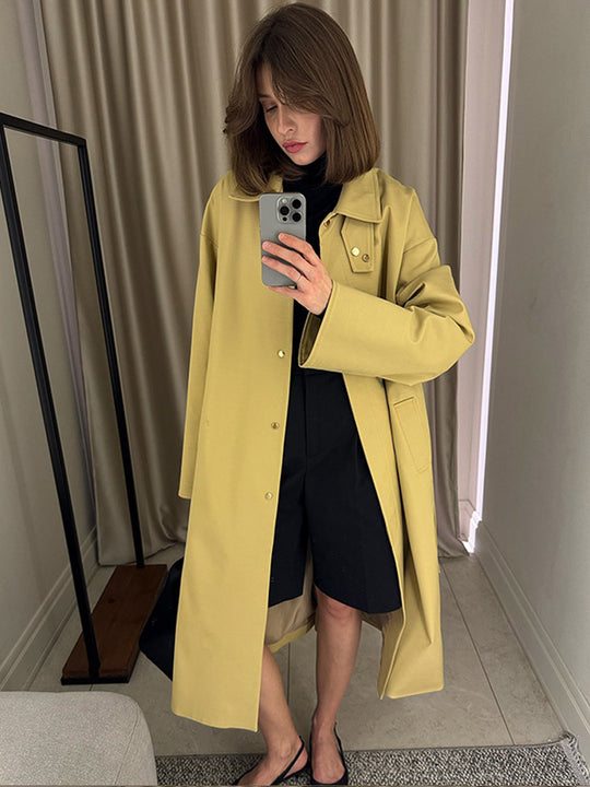 Damen Oversized Trenchcoat mit praktischem Knopfverschluss R&B
