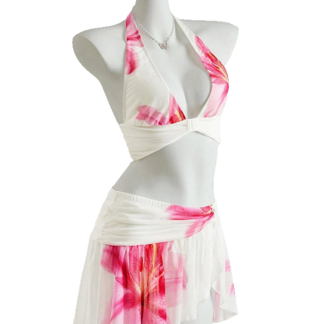Damen Badeanzug mit floralem Wickelrock R&B