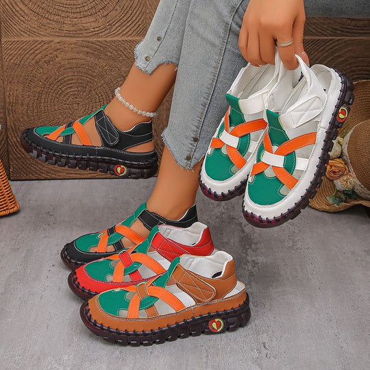 Damen Komfortable Sandalen mit schnittfestem Riemendesign R&B