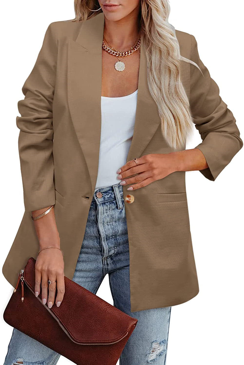 R&B | Doppelreihiger Blazer mit Gerafften Ärmeln und Taschen