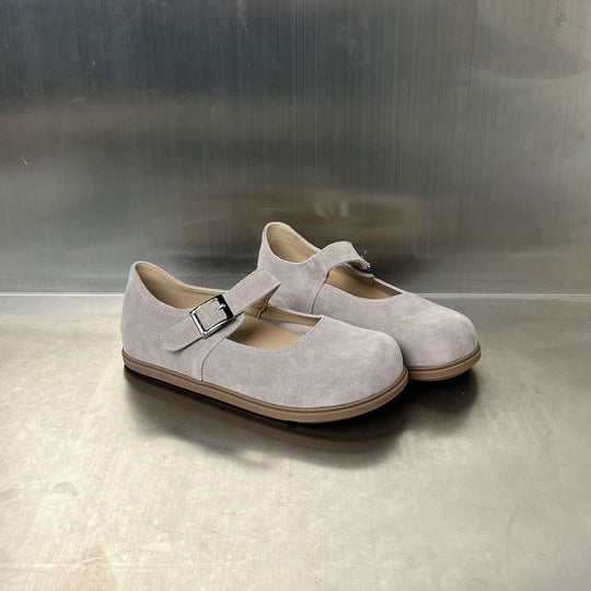 Damen Komfortable Halbschuhe mit verstellbarem Riemen und weichem Wildleder R&B