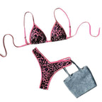Damen Triangel-Bikini mit aufregendem Leopardenmuster und verstellbaren Trägern R&B