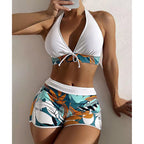 Damen Bikini-Set mit modischem Neckholder-Design und sportlichem High-Waist-Schnitt R&B
