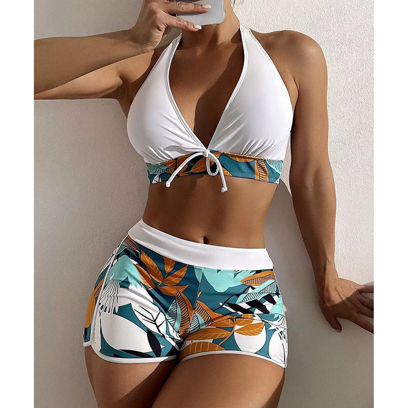 Damen Bikini-Set mit modischem Neckholder-Design und sportlichem High-Waist-Schnitt R&B