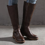 Damen Modische Stiefel mit eleganter Schnalle und robustem Profil R&B