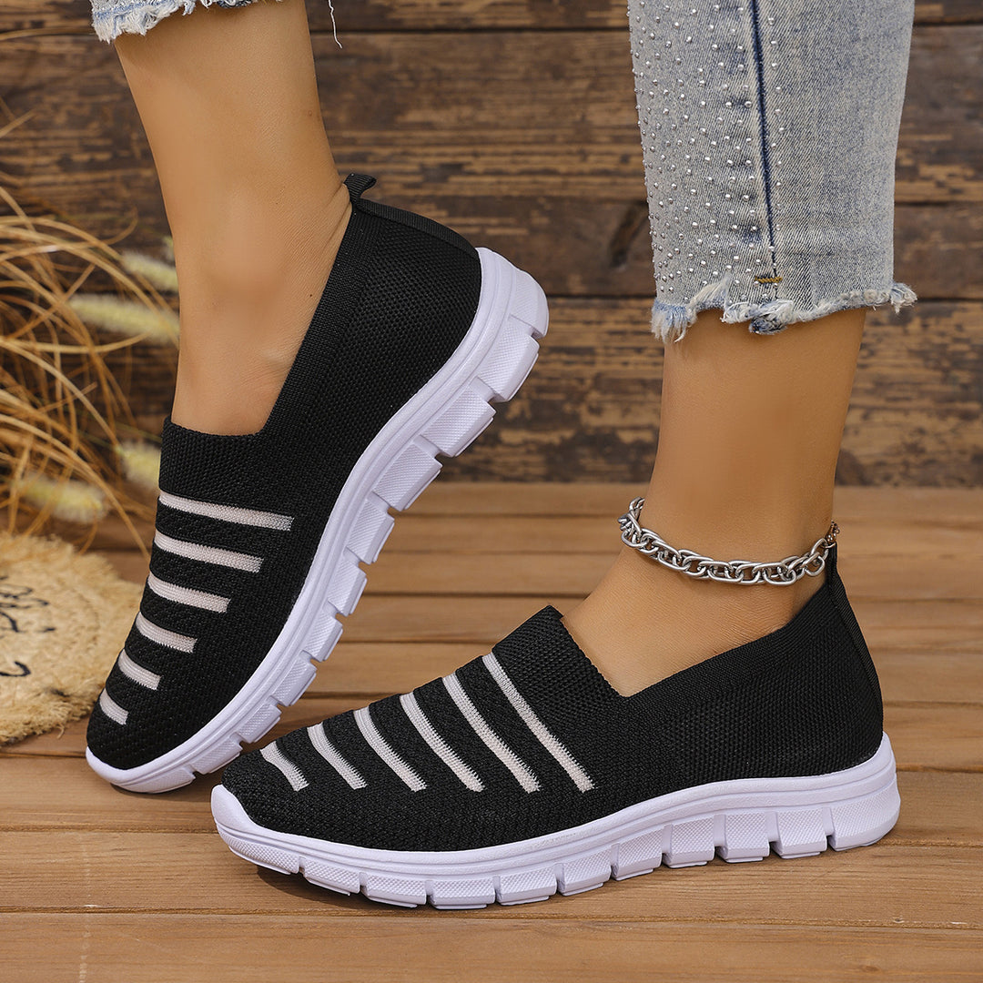 Damen Atmungsaktive Slip-On Sneakers mit elastischem Riemendesign R&B