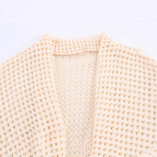 Damen Strickcardigan mit asymmetrischem Design und elegantem Taillengürtel R&B