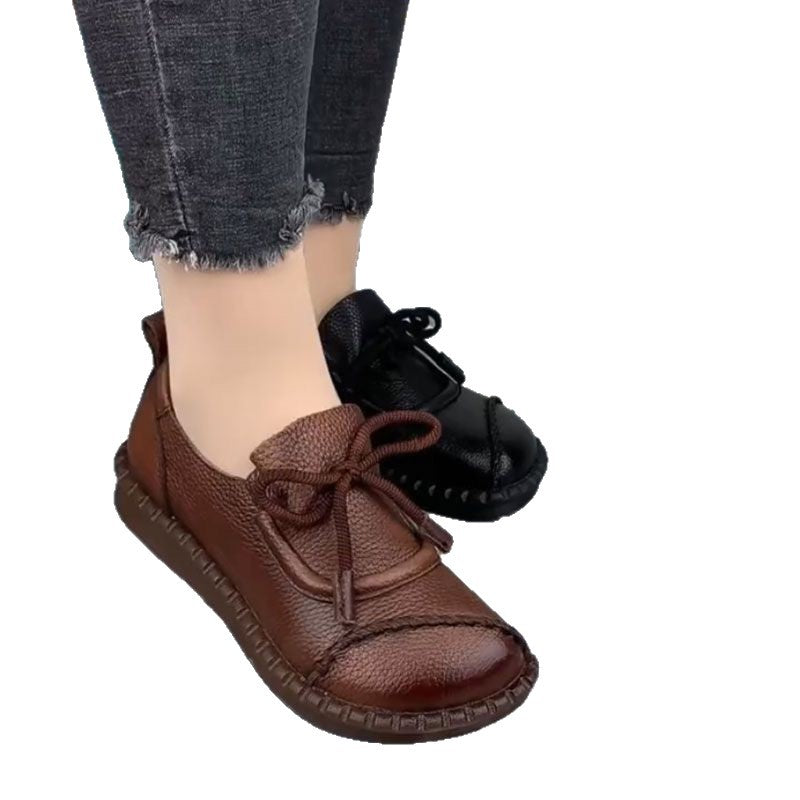Damen Bequeme Mokassins mit elastischen Schnürsenkeln
