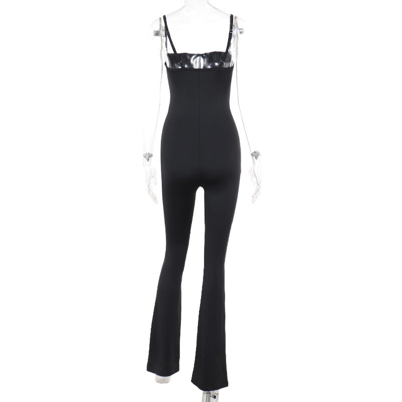 Damen Figurbetonter Jumpsuit mit raffinierter Schnürung R&B