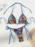 Damen Triangel-Bikini-Set mit floralem Muster R&B