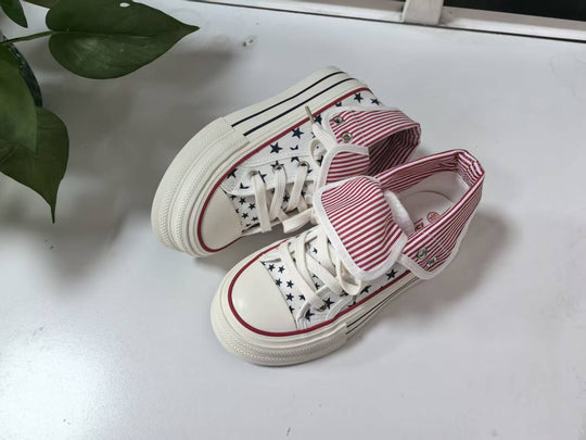 Damen Lässige Sneakers mit abnehmbaren Kragen und einzigartigem Sternenmuster R&B
