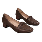 Damen Pumps mit dekorativem Knoten und bequemem Blockabsatz R&B