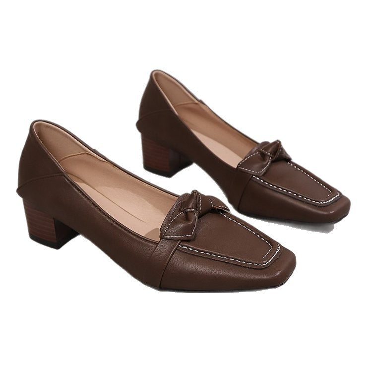Damen Pumps mit dekorativem Knoten und bequemem Blockabsatz R&B