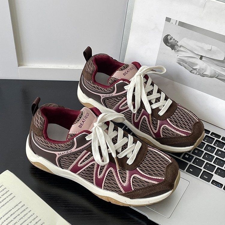 Damen Atmungsaktive Fitness-Sneaker mit flexiblem Mesh-Obermaterial und rutschfester Sohle R&B