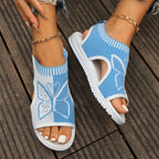 Damen Zehentrenner-Sandalen mit modischem Schmetterlingsdesign und atmungsaktivem Obermaterial R&B