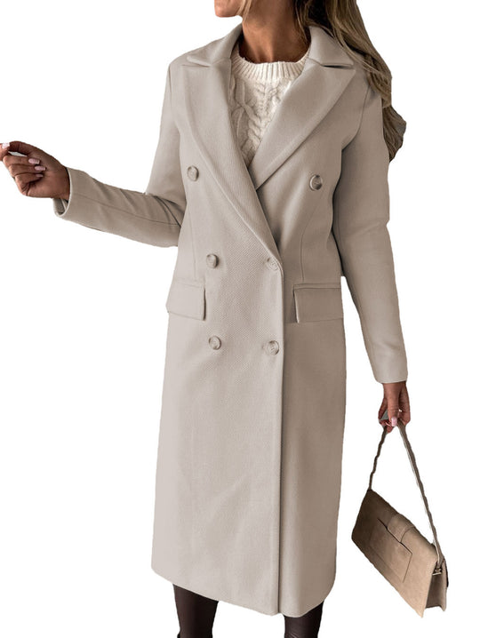 Damen Eleganter und zeitloser Trenchcoat mit doppelter Knopfleiste und praktischen Taschen R&B