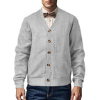 Herren Strickjacke mit strukturierter Oberfläche und praktischen Taschen R&B