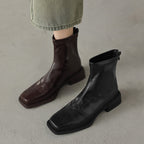 Damen Stiefeletten mit modischem Blockabsatz und hochwertiger Lederoberfläche R&B