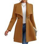 Damen schicke Übergangsjacke mit weitem Kragen R&B