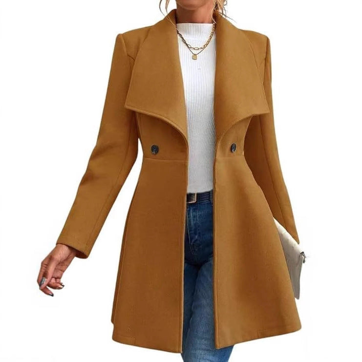 Damen schicke Übergangsjacke mit weitem Kragen R&B