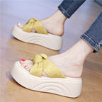 Damen Komfortable Plateau-Sandalen mit modischem Schleifen-Design