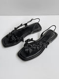Damen Slingback-Sandaletten mit dekorativem Schleifen-Design R&B