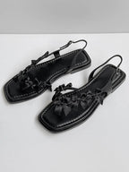 Damen Slingback-Sandaletten mit dekorativem Schleifen-Design R&B
