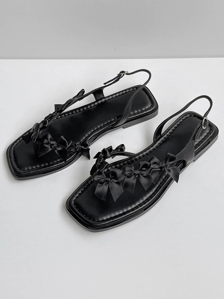 Damen Slingback-Sandaletten mit dekorativem Schleifen-Design R&B