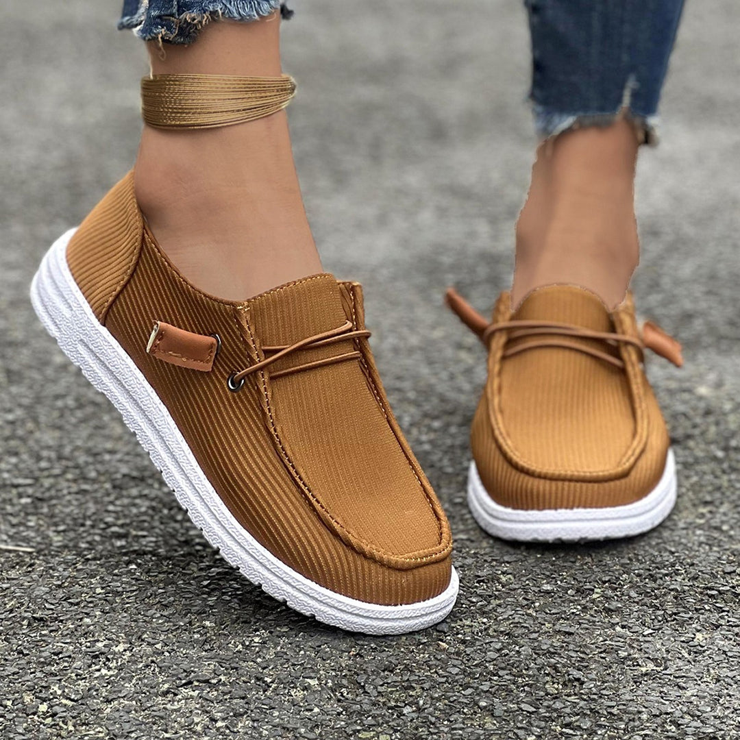 Damen Mode Slip-On Schuhe mit rutschfester Sohle und elastischem Band R&B