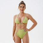 Damen Hochtailliertes Bikini-Set mit modischen Cut-Out-Details R&B