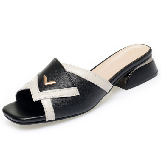 Damen Mules mit modernem Design und elegantem Blockabsatz R&B