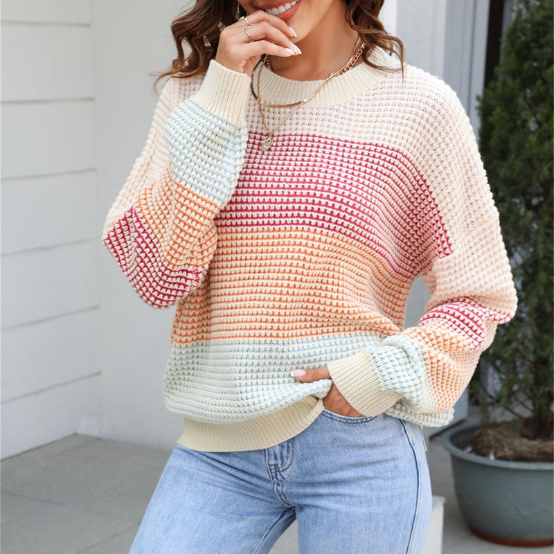 R&B | Modischer Strickpullover Im Farbblockdesign