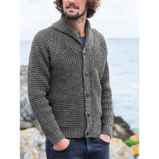 Herren Strickjacke mit feinem Strukturdesign und praktischen Knöpfen R&B
