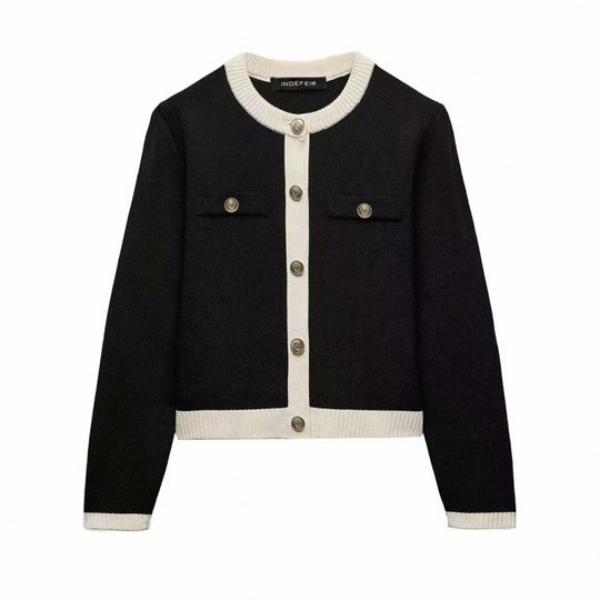 Damen Strickjacke mit dekorativen Knöpfen und praktischen Taschen R&B
