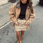 Damen Übergangsjacke mit kragen und praktischen Taschen R&B