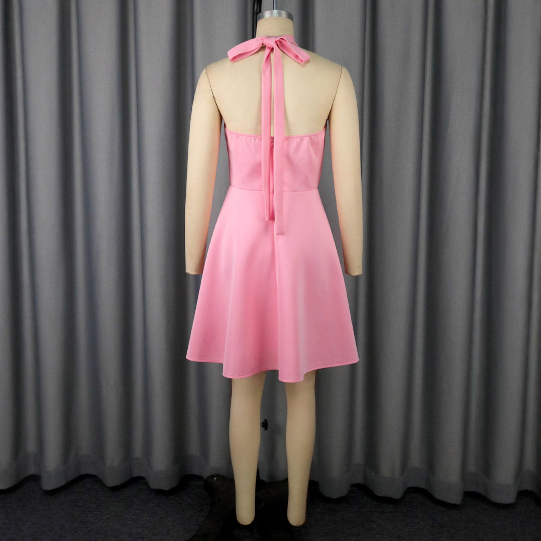 Damen A-Linien Cocktailkleid mit dekorativer Rosenapplikation R&B