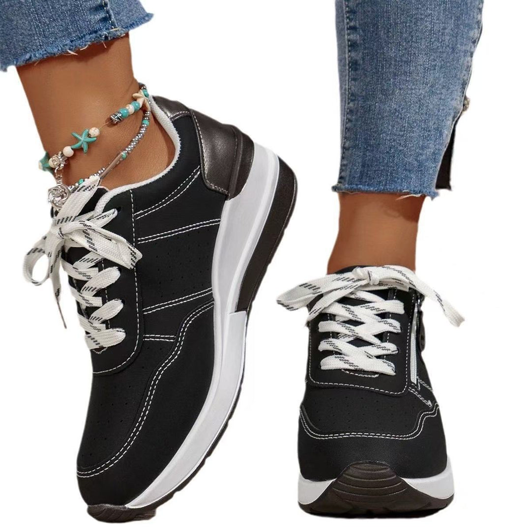 Damen Sportliche Sneaker mit atmungsaktiver Obermaterialstruktur und modischem Reißverschluss R&B