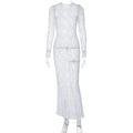 Damen Spitzenabendkleid mit elegantem Rückenausschnitt und langem Arm R&B
