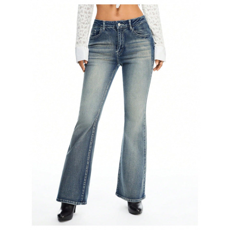 Damen Bootcut Jeans mit verzierten Taschen R&B