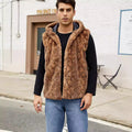 Herren Elegante Fleece-Weste mit Kapuze und Schlangenmotiv R&B
