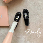 Damen elegante Loafer mit luxuriös verleimtem Leder und komfortablem Blockabsatz R&B